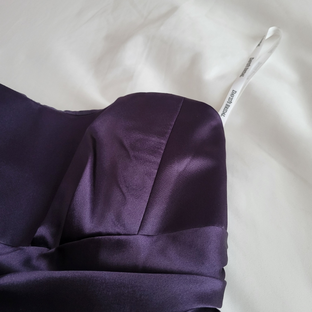David's Bridle Royal Purple Sleeveless Mini Dress with Pockets - Picture 5 of 10